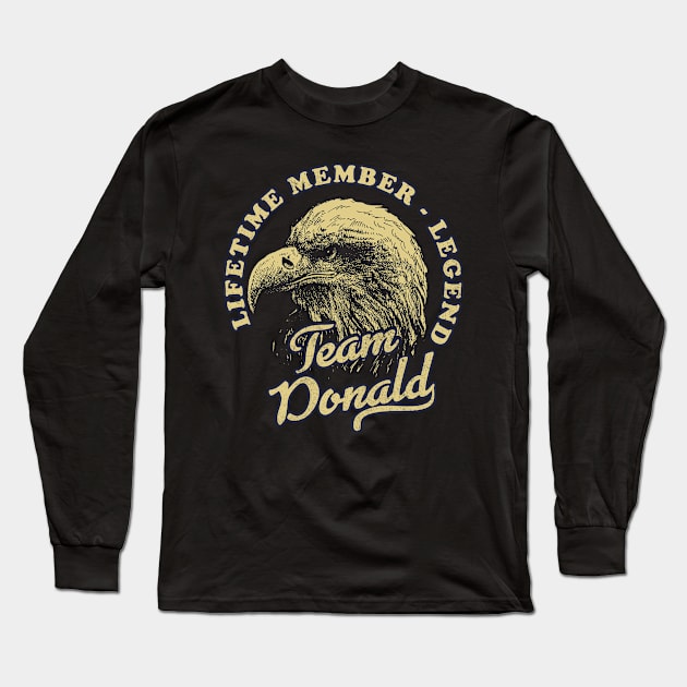 Donald Name - Lifetime Member Legend - Eagle Long Sleeve T-Shirt by Stacy Peters Art